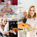 10 Pieces Blank Sublimation Oven Mitts Set Include 2 Sublimation Heat Resistant Oven Gloves 2 Blank Sublimation Hot Pads Pot Holders 2 Towels and 4 Dish Towels for Kitchen Cooking (White) Cunhill