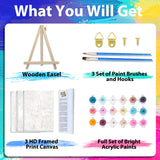xcemhil 3 Pack Paint by Numbers Kit for Adults, Framed Paint by Number Animals, Fox and Bear Number Painting Kit for Beginners for Gift and Home Wall Decor 8x12 Inch xcemhil