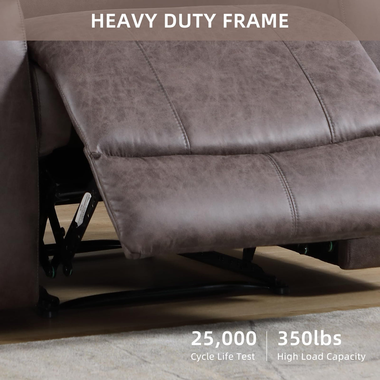 IOMOR Leather Recliner Chair, Manual Recliner Chair for Adults with Overstuffed Arms and Back, Single Sofa Recliner with Cup Holders for Living Room (1, Grey) IOMOR
