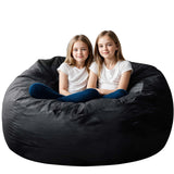 Bean Bag Chair for Adults, 4FT High-Rebound Memory Foam Bean Bag Sofa with Removable Cover, Oversized Bean Bag Couch for Gaming, Reading, and Relaxation, Black Anuwaa