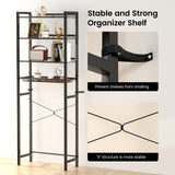 IFELS Over The Toilet Storage Cabinet, Over Toilet Bathroom Organizer Shelf 4 Tier Large Capacity, Sturdy Space Saving Bathroom Shelves Over Toilet Storage, Pre Drilled Holes, Easy to Assemble(Black) IFELS