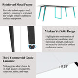 Loomie 8FT Conference Table, 94.49" L x 47.24" W x 29.53" H Meeting Seminar Table with Grommet, Large Boat Shaped Computer Desk, Boardroom Desk for Office Meeting Conference Room,White Loomie