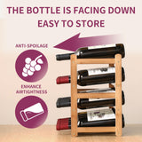 WUTALOTAT Wine Rack Storage,Bamboo Wine Racks Cabinet Shelf,4-Tier 16 Bottles Freestanding Wine Bottle Holder for Basement,Kitchen,Countertop WUTALOTAT