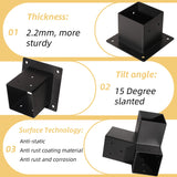 15° Slanted Pergola Brackets Kit for 4" x 4" Wood Pergola, Wall Mount Roof Pergola Bracket Kit, for Gazebo, Pergolas, Wood Stand Sheds, Metal Gazebo Kits - with Screws Riyhch