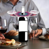 Diamond Painting Wine Glass Rack, DIY Pink Wine Glass Holder Storage Diamond Art Acrylic Organizer Stemware Rack for Bar Kitchen Cabinet (Mandala Style) antor