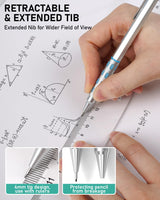 Nicpro 36PCS Blocky Gear Mechanical Pencil Set with Case, Metal Mechanical Pencils 0.3, 0.5, 0.7, 0.9, 2mm Lead Holder for Art Drawing Sketching with 21 Tubes (6B 4B 2B HB 2H 4H Colors) Lead Refills Nicpro