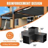 Woodworks Pergola pergola Brackets 4-Way Right Angle Corner Bracket DIY Elevated Wood Stand 2PACK with Screws for 4x4 (Actual: 3.5x3.5 Inch) Lumber Pergola Gazebo Likeem