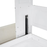 Ball & Cast Murphy Bed Full Size Wall Bed with Sofa,can be Folded,Multifunctional Wood Hideaway Cabinet Bed Frame,Slat Support,Save Space,for Apartment,Guest Room,White Ball & Cast