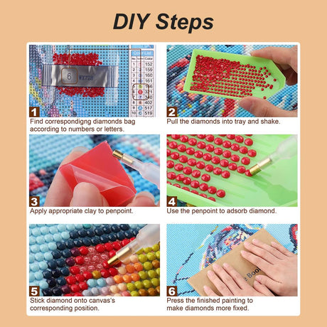 Acudotr Diamond Painting Kits for Adults, 5D DIY Diamond Art Kits for Beginners, Full Drill Diamond Painting Kits for Home Wall Decor, Desert Cactus Flowers, 12x16 Inch Acudotr