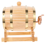 DEARMAMY 1 Set Oak Aging Barrel with Wood Stand, Mini Whiskey Barrel Wine Bucket with Spigot for Home Beer Liquors Distiller Brewer 0.8 L DEARMAMY