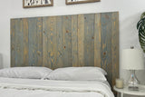 Barn Walls Solid Wood Headboard Queen Size, Coastal Slate Bluish-Gray Finish with Smooth Natural Wood Grain, Handcrafted Wall-Mounted Panels, Coastal Modern Bedroom Decor Barn Walls