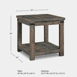 Signature Design by Ashley Hollum Rustic End Table with Shelf, Dark Brown Signature Design by Ashley
