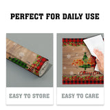 Merry Christmas Placemats Set of 4 18" x 12", Winter Xmas Tree Snowflake Red Plaid Table Mats Heat-Resisting Non Slip Reversible Burlap Coffee Place Mats for Party Dining Table Kitchen Decor Sweetshow