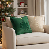 MIULEE Christmas Trees Pillow Covers Set of 2 Decorative Soft Throw Pillows Plush Faux Fur Wool Embroidered Couch Cushion for Holiday Winter Home Decor Chair Sofa Bedroom Living Room,Green 20x20inch MIULEE