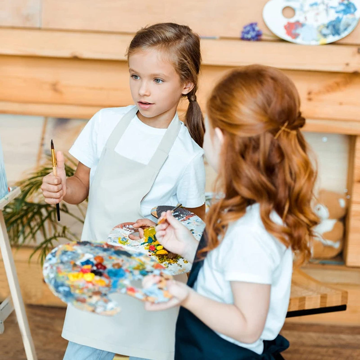 ZOEYES 20 Pack Oval-Shaped Oil Painting Palette with Thumb Hole, Wooden Art Palette for Painting (8 x 12 Inches) ZOEYES