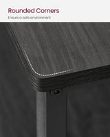 VASAGLE Kitchen Island with 3 Shelves, 47.2 Inches Width Kitchen Shelf with Large Worktop, Stable Steel Structure, Industrial, Easy to Assemble, Ebonised Oak and Black UKKI001B42 VASAGLE