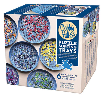 Cobble Hill Puzzle Sorting Trays - 6 Stackable Trays for Sorting and Sifting Puzzle Pieces