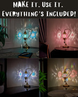 DEMMEX DIY Turkish Mosaic Lamp Making Kit – No Grout Needed – Fun, Easy, No Experience Required – Complete Mosaic Art & Craft Project Kit for Adults & Teens – Make Your Own Table Lamp (Turquoise) DEMMEX