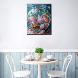 Shells and Star Fish in a Glass Jar Paint By Bumbers for Adults Night Ocean Sea Landscape DIY Paint by Numbers Acrylic Paint Canvas Sea Ocean Scenery Painting Kits Art 16x20 Inch（without Frame） Tucocoo