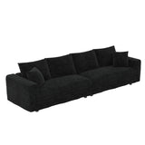 Tabaray 102.4" Oversized Cloud Couch, Convertible 4 Deep Seat Foam Sofa Couch, 2 in 1 Plush Corduroy Sofa with 6 Soft Pillows, Modern Modular Sectional Couches for Living Room, Apartment, Black Tabaray