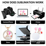 9 Pieces Sublimation Blank Necklace Rhinestone Bezel Pendant Trays with Lobster Clasps Chains 9 Pieces Sublimation Blank Disc 9 Pieces 0.98 Inch Double Side Tape Pendant Trays for Jewelry Making Hicarer