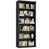 Rresyet Bookcase and Bookshelves, 28" W Tall Bookshelf with Elegant Design, 6 Tiers Spacious Book Storage, Freestanding Book Organizer, Display Library Shelf for Home Office, Living Room & Study Room Rresyet