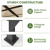 Patiopia 10 * 12FT Pergola,4 * 4 Inch Thickened Pillars & Enlarged Base,Outdoor Hardtop Lean to Gazebo,Wall Mounted Pergola,Pergolas Gazebos Clearance,Aluminum Frame Pergola,UV Resistant Patio Roof PATIOPIA