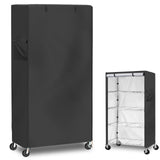 Dalema Waterproof Shelf Cover,600D Heavy Duty Dustproof Storage Wire Rack Covers,Outdoor Shelving Covers for Wire Shelves with Zipper 48''x18''x72'',Black,Cover Only Dalema
