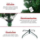 6ft Artificial Christmas Tree, Arbol de Navidad with 1000 Branch Tips, Fake Christmas Tree, Premium Spruce Xmas Tree with Fold-Able Metal Base Stand CRSTAFU