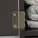 HOMCOM 54" Tall Bathroom Storage Cabinet, Freestanding Linen Tower with 2-Tier Shelf and Drawers, Narrow Side Floor Organizer, Brown HOMCOM