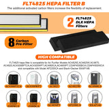 FLT4825 HEPA Filter B Replacement-Compatible with Air Purifier Models-Replaces AC4820, CDAP4500BAC, AC4800, AC4300 AC4900CA AC4825 AC4825E by Blutoget -2 H13 HEPA Filters 8 Carbon Pre-Filters Blutoget