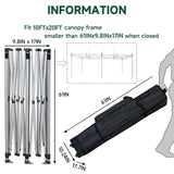 Inlun Outdoor Canopy Portable Folding Bag for 10x20 Pop Up Canopy Tent, Heavy Duty Roller Bag Wheeled Bag, 10x20 FT, Black Inlun Outdoor