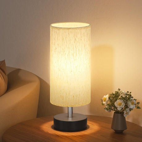 PartageiZ Small Table Lamp for Bedroom - Bedside Lamps for Night Stands, Minimalist Nightstand Light Lamp, Desk Lamps for Reading Room, Kids Room, Living Room, Office, Dorm PartageiZ