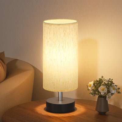 PartageiZ Small Table Lamp for Bedroom - Bedside Lamps for Night Stands, Minimalist Nightstand Light Lamp, Desk Lamps for Reading Room, Kids Room, Living Room, Office, Dorm