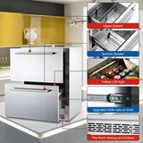 Garvee 24 inch Undercounter Refrigerator, 5.12 Cu.Ft Outdoor Fridge for Patio, Wine and Beverage Refrigerator, Drawer Refrigerator Under Counter Fridge Ideal for Home and Commercial (Silver) Garvee