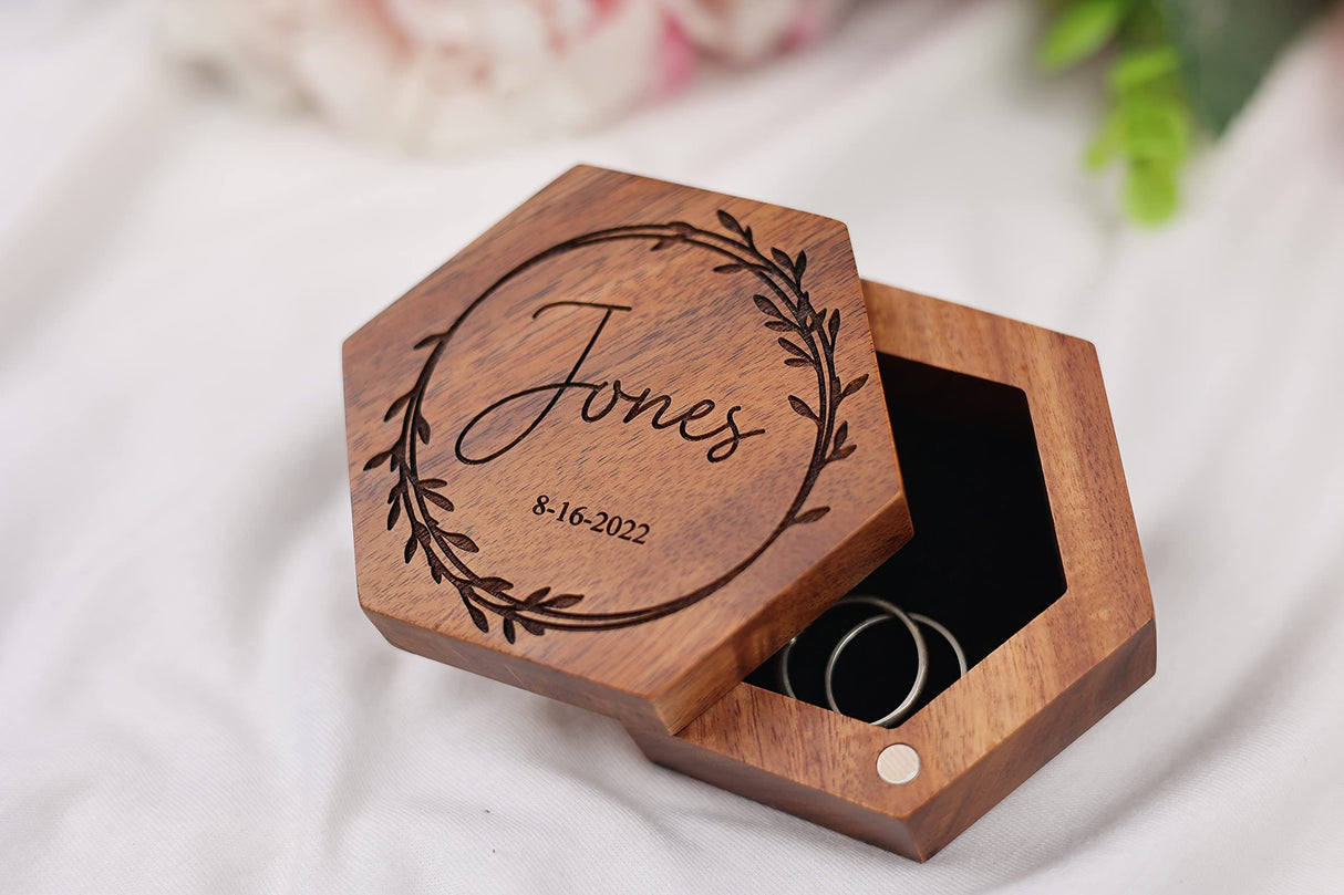 Personalized Wooden Ring Box, Custom Wedding Ring Box, Engagement Ring Box, Custom Ring Holder Generic