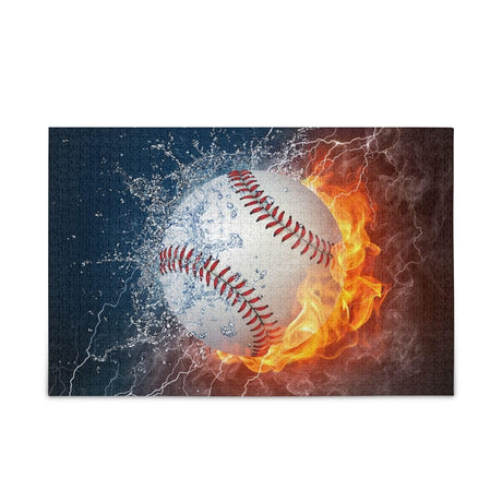Baseball Fire Water Jigsaws Puzzles, Puzzles Adults, with Letters on Back, Puzzle 500 Pieces Joisal
