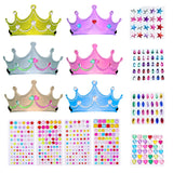 Cayton 26 Pcs Foam Princess Crowns, Sparkly Foam Crowns with Stickers, DIY Birthday Craft for Girls Kids Cayton