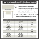 Farmhouse Navy Blue Table Runner Dining Table Runners 48 Inches Long Coffee Table Runner for Dresser Living Room Bedroom Holiday Party Banquet 12X48 Inch Wolkemer