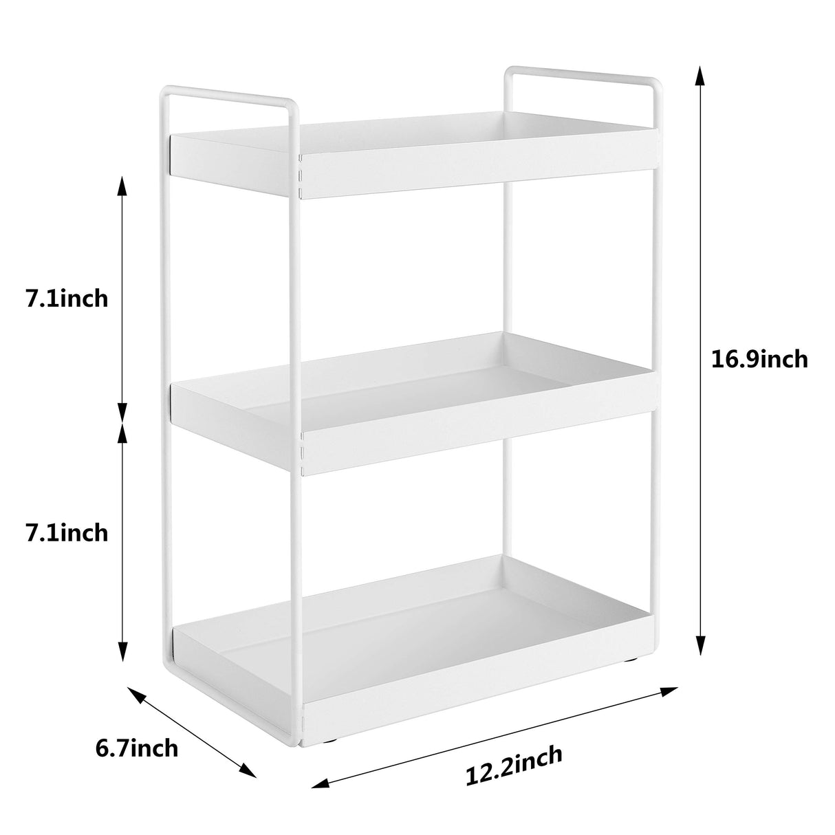 3-Tier Bathroom Countertop Organizer Vanity Tray Cosmetic & Makeup Storage Kitchen Spice Rack Standing Shelf, White Aisung