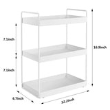 3-Tier Bathroom Countertop Organizer Vanity Tray Cosmetic & Makeup Storage Kitchen Spice Rack Standing Shelf, White Aisung