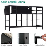 YITAHOME TV Stand with Charging Station, Dresser TV Stand for 55'' TV, 10 Drawer Dresser for Bedroom, Media TV Console Table with Side Pockets & Hooks, Storage Fabric Drawer Unit for Bedroom YITAHOME