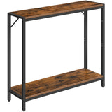 MAHANCRIS Console Table, 2-Tier Entrance Table, Behind Sofa Table, Industrial Style, Sturdy and Stable, for Living Room, Entryway, Foyer, Corridor, Office, Rustic Brown and Black CTHR27601 MAHANCRIS