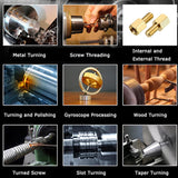 INTSUPERMAI Mini Metal Lathe 8"×39" Benchtop Imperial/Metric Lathe Auto Switch Between Metric and Imperial with Centre Frame & Drill Chuck Electronic Leadscrew Gearless 1100W Variable Speed 110V INTSUPERMAI