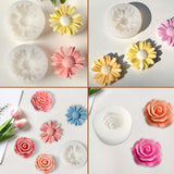 ZPARNO 3 Pack Candle Molds for Candle Making, Moldes para Velas, Flower Molds Silicone Candle Molds for DIY Scented Candle, Soy Wax, Cake, Soap, Resin Casting Craft Making ZPARNO