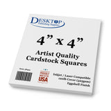 Premium White Cardstock Squares - Ultra Thick Artist Drawing Quality Eggshell Finish - For Spin Art Refill, Sketching, Charcoal, Watercolor, & Painting (4" x 4", 100 Pack) Desktop Publishing Supplies