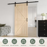 ARK DESIGN 36 x 84 Inch Barn Door with 7FT Sliding Barn Door Hardware Kit Included, Solid Wood DIY Dyeing Sliding Door, Pre-Drilled, Simple Assembly Required ARK DESIGN