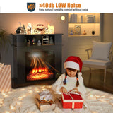 PRETZI 28" Electric Fireplace with Mantel, Small Fireplace tv Stand with 18" Fireplace Insert, 3D Realistic Flame, Portable Freestanding Fireplace with a Shelf for Living Room, Remote Control, Black PRETZI