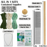 Ewparts Macrame Leaves Wall Hanging Kit Macrame Kits for Adults Beginners Easy Macrame Leaf Hanging Making kit with 4mm Macrame Cord,Instruction Book,Wooden Beads for Starters Adults DIY Craft Kit Ewparts