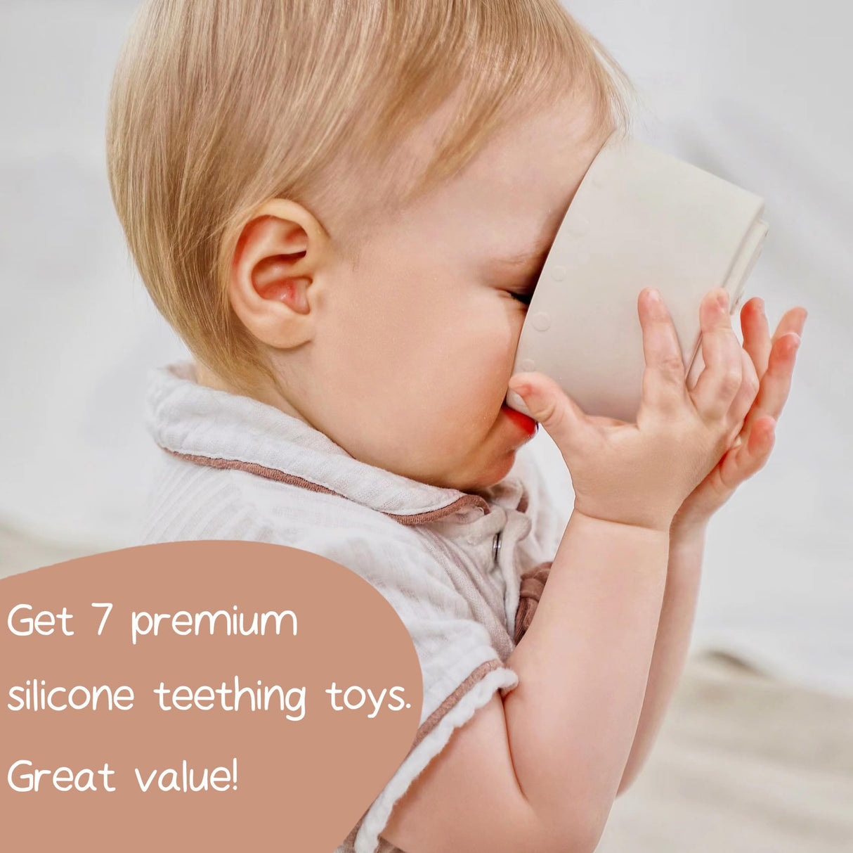 Moonkie Stacking Cups Toy, Fun Educational Baby Toys Silicone Soft Teething Toy, Age 6+ Months, 7 Piece Set Moonkie